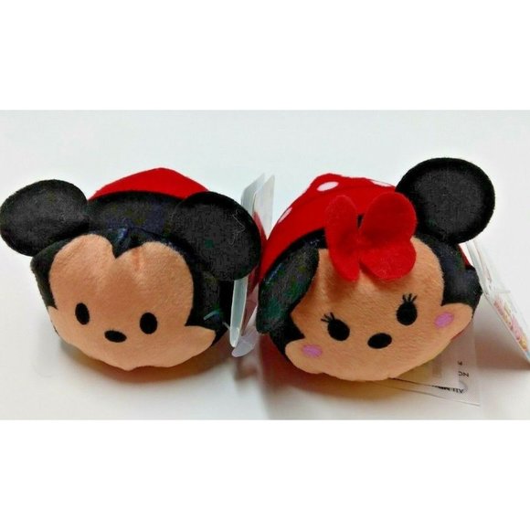 New Disney‎ Mini Tsum Tsum Plush Lot of 2 | Mickey, Minnie | w/Tags - Picture 1 of 12